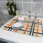 Fall Orange Black Buffalo Plaid Dish Drying Mat 18 x 24 Inch - Image 6