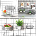 10 PCS Wire Baskets Wall Grid Panel Hanging Wire Basket Hanging Wall Baskets No - Image 6