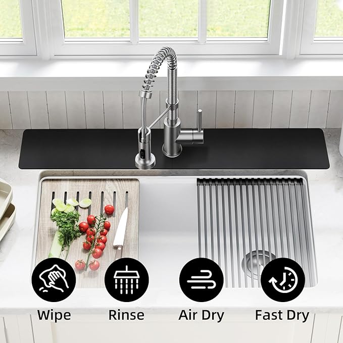 LOPNUR Faucet Mat for Kitchen Sink Protectors, 29 Inch Extra Long Kitchen Sink - Image 8