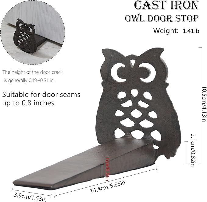 Linton-Cute Owl Iron Door Stop - Image 2