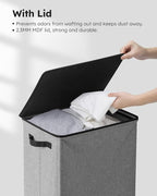 SOLEDI Laundry Hamper with Lid 90L Large & Tall Collapsible Laundry Basket - Image 6