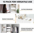 Criusia Closet Drawer Organizer Clothes, 15 Pack White Dresser Organizer - Image 6