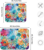 Colorful Beautiful Flowers Dish Drying Mat - Image 5