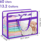 SGHUO Clear Storage Bags 60L Extra Large Plastic Vinyl Blanket Storage Bag - Image 2