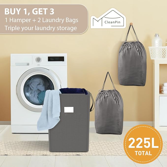 MCleanPin 210L Laundry Hamper Collapsible - Image 2