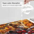 Bear Dish Drying Mats for Kitchen Counter, Absorbent Reversible Microfiber Dish - Image 5