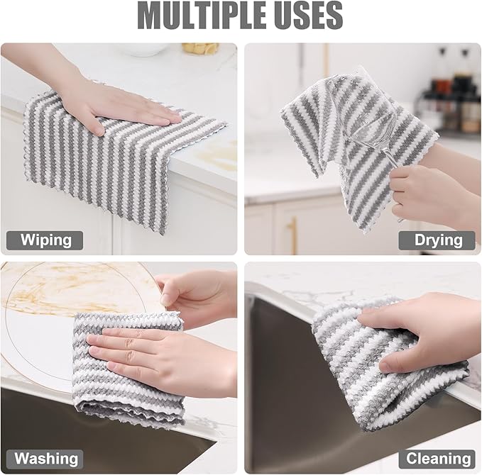 Homaxy 12 Pack Kitchen Dish Cloths, Ultra Soft and Absorbent Dish Towels - Image 4