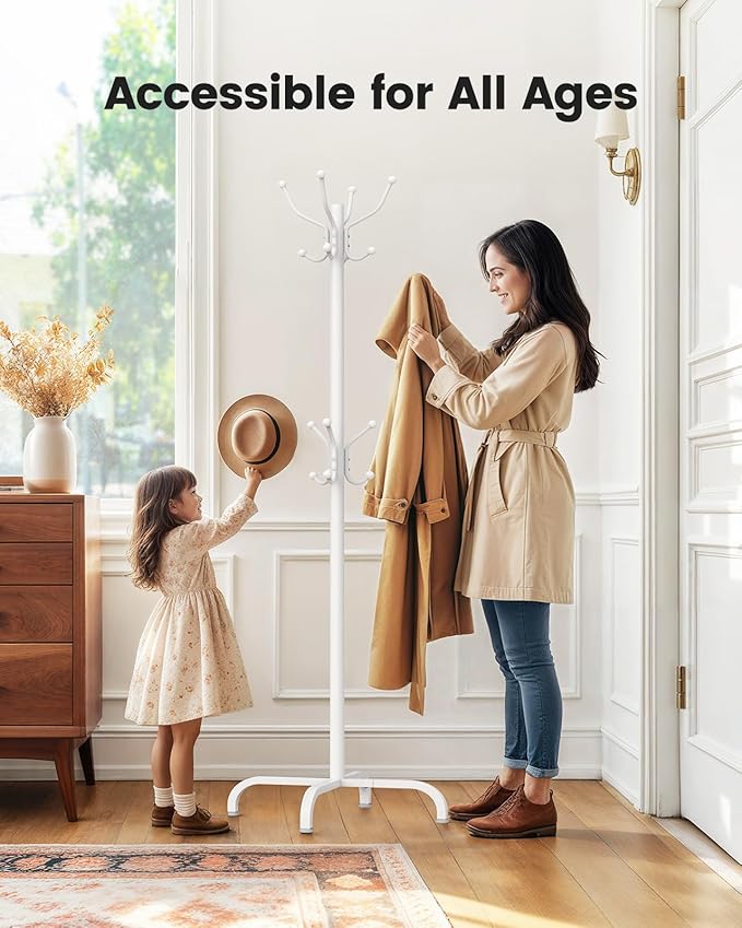 Pipishell Coat Rack with 14 Hooks, Freestanding Coat Rack Stand - Image 4