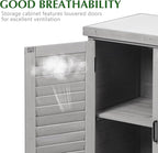 Outdoor Storage Cabinet & Potting Bench Table with Metal Top, Wooden Patio Furniture, Garden Workstation (Accent Grey, 36x31x17in) - Image 6