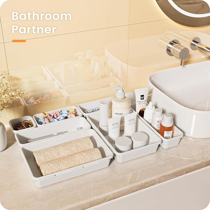 【】 【】 White Drawer Organizer, Makeup organizer, 【Holds 177 - Image 2