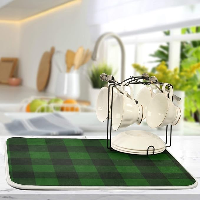 Super Absorbent Dish Drying Mat, Microfiber Fast-Drying Dish Mat, Kitchen Dish - Image 5