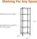 Amazon Basics 5-Shelf Tower Adjustable Storage Shelving Unit for Garage, Rust-Resistant Steel, 150 lbs Per Shelf, 16"W x 16"D x 54"H, Black - Image 3
