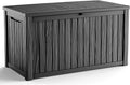 200 Gallon Outdoor Deck Box, Lockable Waterproof Outdoor Storage Boxes For Garden Tools,Indoor Cushions,Accessories Outside Storage Resin Weatherproof Container(Black) by MAIUSCOLI