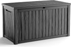200 Gallon Outdoor Deck Box, Lockable Waterproof Outdoor Storage Boxes For Garden Tools,Indoor Cushions,Accessories Outside Storage Resin Weatherproof Container(Black) by MAIUSCOLI