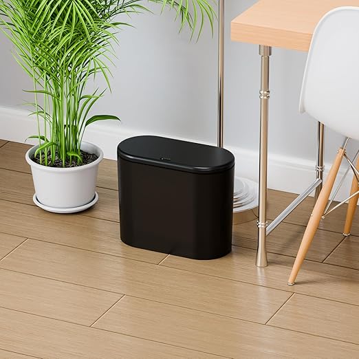 3.17 Gallon Thin Small Black Bathroom Trash Can - Image 8