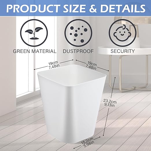 Amyhill 10 Pcs Small Trash Can 2 Gallon Plastic Garbage Can Small Waste Basket - Image 2