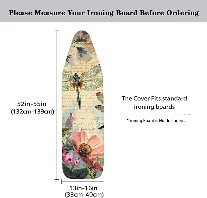 Dragonfly Ironing Board Cover and Pad 15x54 Inch, Iron Board Cover - Image 5
