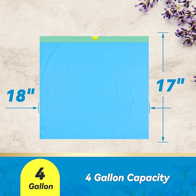 300 Count 15 Micron Extra Thick 4 Gallon Drawstring Small Trash Bags, Sturdy & - Image 3