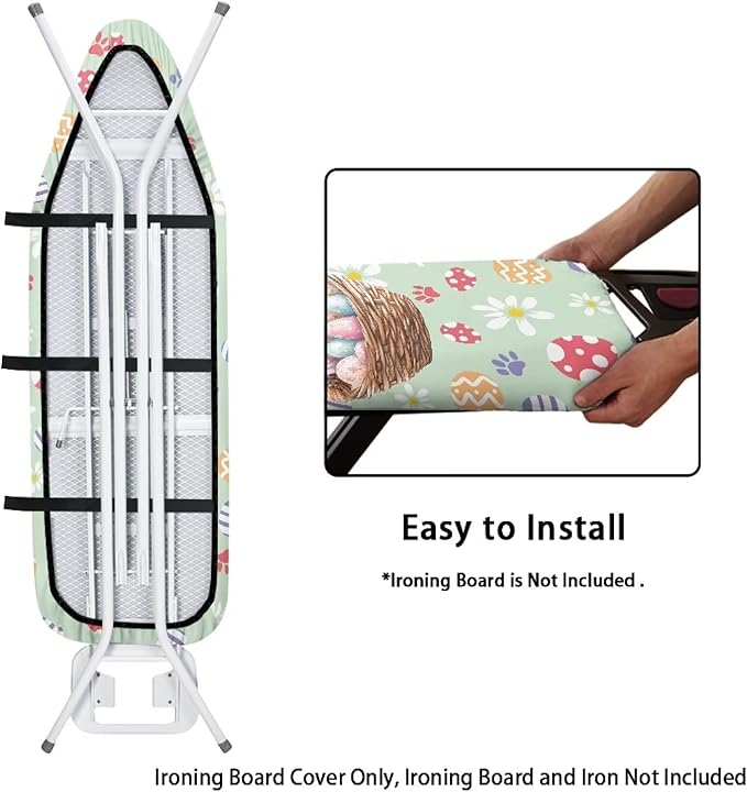Easter Egg Dog Ironing Board Cover Large Christmas Pattern Extra Wide Table Top - Image 4