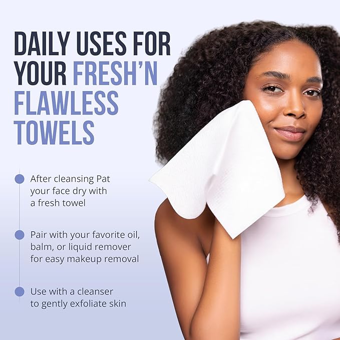 Zev Fresh’n Flawless Face Towels, Disposable Face Towelette - Image 2