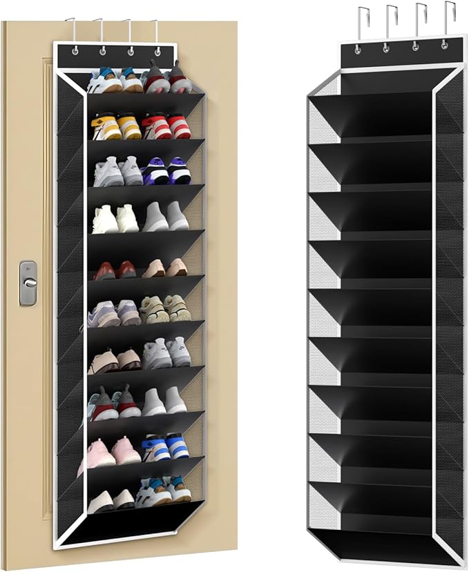 KEEPJOY 10 Tiers Mesh Over Door Shoe Organizer Storage, Hanging Shoe Holder by KEEPJOY
