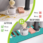Sink Splash Guard Faucet Mat Cat Paws and Footprints Absorbent Fast Drying Mat - Image 6