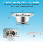 3 in 1 Kitchen Sink Drain Strainer, Upgraded Pop Up Kitchen Sink Stopper - Image 2