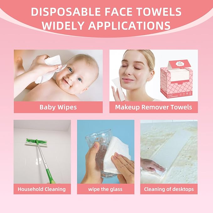 Disposable Face Towels, Makeup Remover Dry Wipes - Image 6