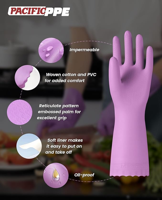 PACIFIC PPE 2 Pairs Dishwashing Cleaning Gloves - Image 2