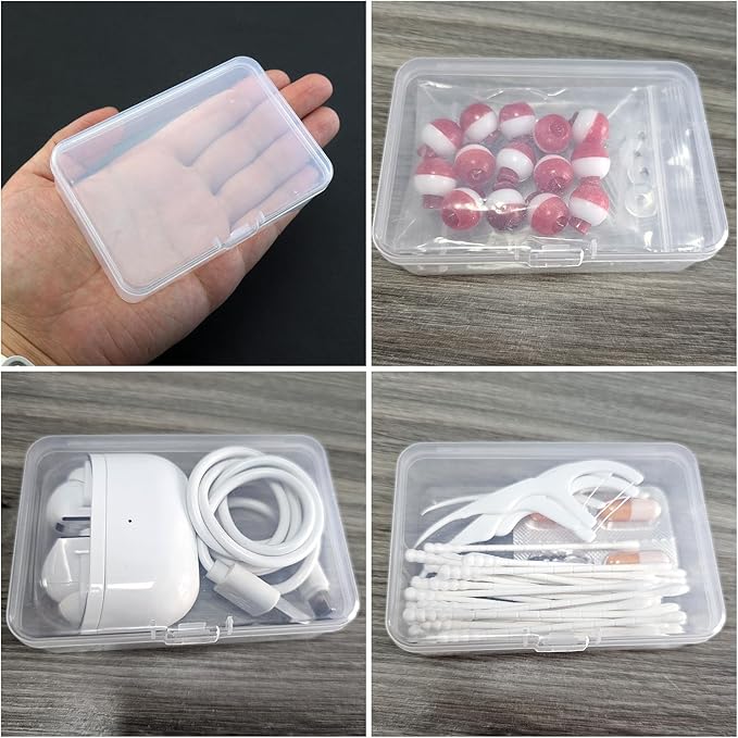 4 Pack Clear Rectangular Mini Storage Boxes - Image 5