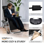 VINGLI 29" Padded Zero Gravity Chair, Lounge Chair with Removable Cushion & Tray， Folding Reclining Patio Chairs， Recliner Chair for Lawn，Indoor Outdoor-Black - Image 4
