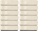 White Classic Luxury Cotton Washcloths 13x13 Inch - Image 2