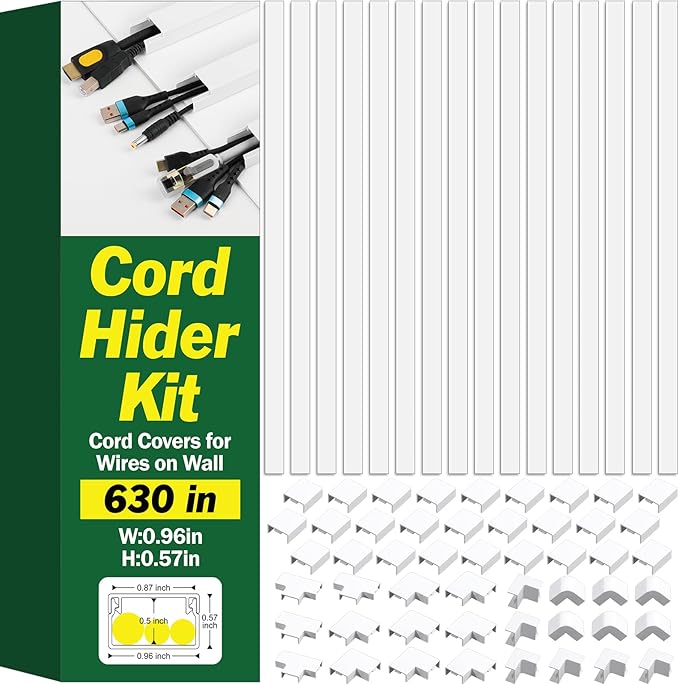 AZEN Cord Hider Kit, 630in Cord Covers by AZEN