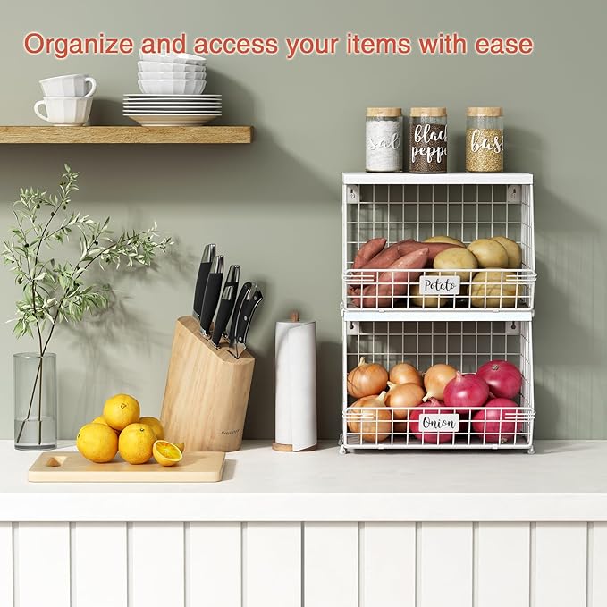 Wall Mount Bathroom Storage Basket, Fruit Produce and Vegetable Baskets - Image 2