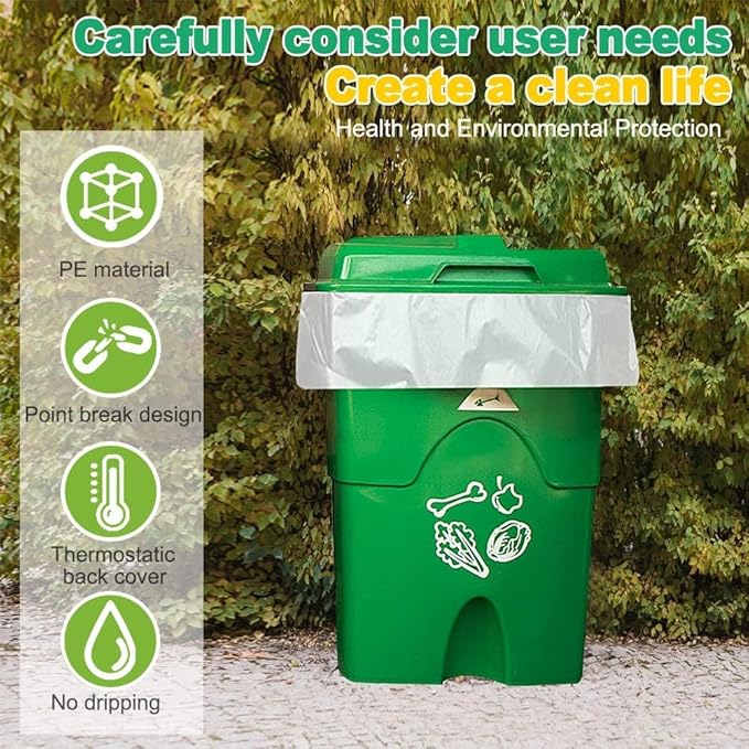 SWIHELP Medium Garbage Bags 8 Gallon /30 Liter Trash Bags Wastebasket Bin - Image 7