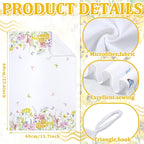 Bencailor 4 Pcs Pink Floral Kitchen Towels Pink and White Flower Hand Dish - Image 5
