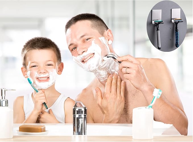Razor Holder Shaver Hook Hanger Stand Caddy Self Adhesive Stick on Hook Heavy - Image 3