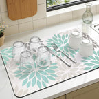 Findosom Floral Dish Drying Mat, Cuttable Drying Mat - Image 5
