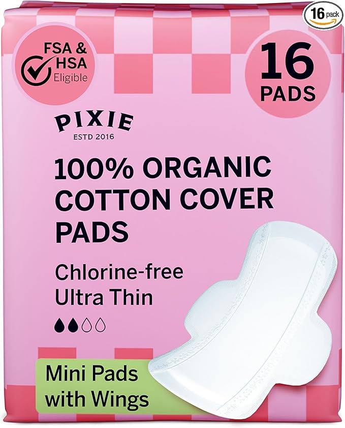 Pixie Organic Cotton Ultra Thin Mini Pads Teens by PixieDot