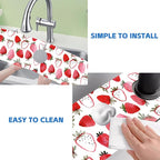 Watercolor Strawberry Kitchen Sink Splash Guard Absorbent Fast Drying Mat - Image 5