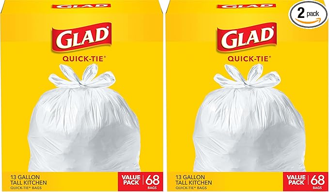 Glad Tall Kitchen Trash Bags 13 Gallon, Unscented Garbage Bags by GladTrashFoodStorage