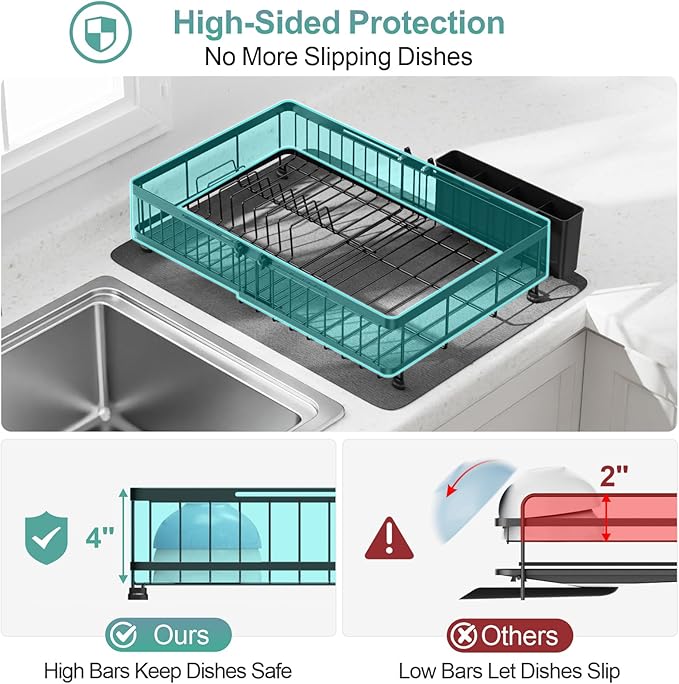 GSlife Family Size Large Capacity Expandable Dish Drying Rack - Image 5
