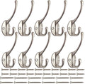 IBosins 10 Pack Dual Coat Hooks Wall Mounted by IBosins