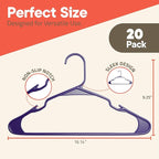 Purple Plastic Hangers 20 Pack– Heavy-Duty Plastic Hangers Slim and Space-Saving - Image 2