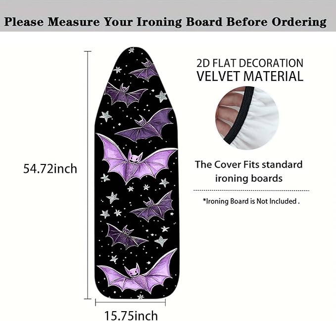 Nuxovilar Purple Bat & Star Ironing Board Cover, 15 * 54inch, Fit Most Standard - Image 4