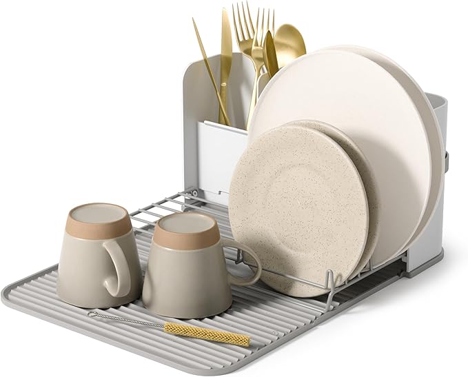 Umbra Sling Compact Dish Rack for Drying Dishes, Cutlery and More, Folds Away by Umbra