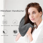 KinHwa Microfiber Hand Towels for Bathroom Soft and Absorbent Face Towels Grey - Image 5
