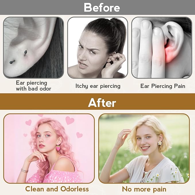 XANGNIER Ear Piercing Cleaner, Ear Piercing Cleaning Kit, Earring Hole Piercing - Image 3