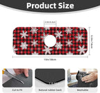 Christmas Snowflake Ho Red Black Buffalo Plaid Kitchen Sink Splash Guard Faucet - Image 2