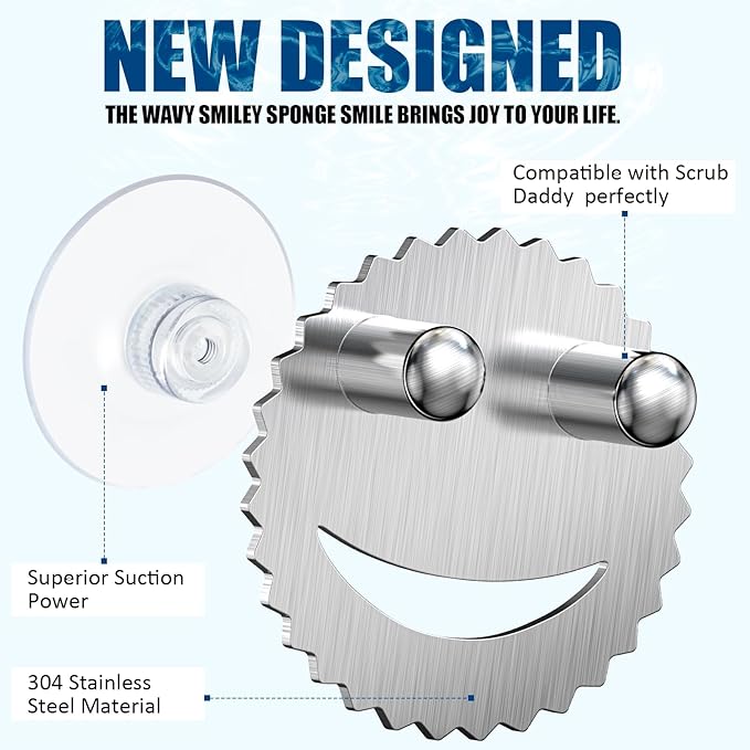Stainless Steel Scrubber Smiley Face Dish Sponge Holder, Rv Apartment Kitchen - Image 2